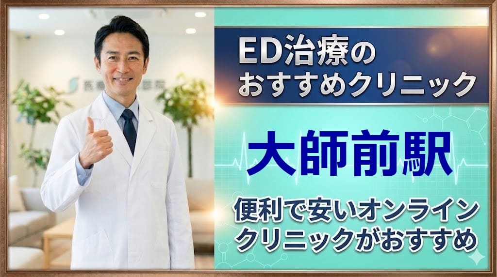 大師前駅のED治療クリニックおすすめ15選！後悔しない選び方【安い泌尿器科】