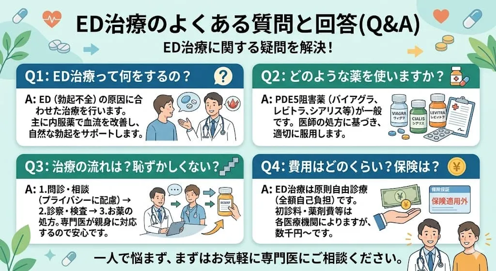 ED治療クリニックでよくある質問と回答