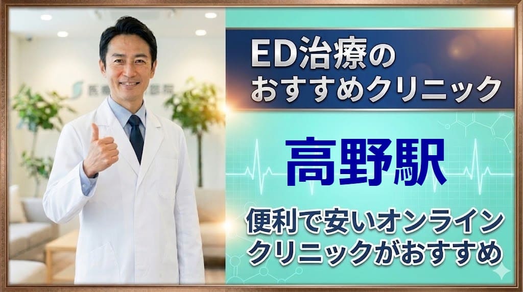 高野駅(東京都)のED治療クリニックおすすめ15選!後悔しない選び方【安い泌尿器科】