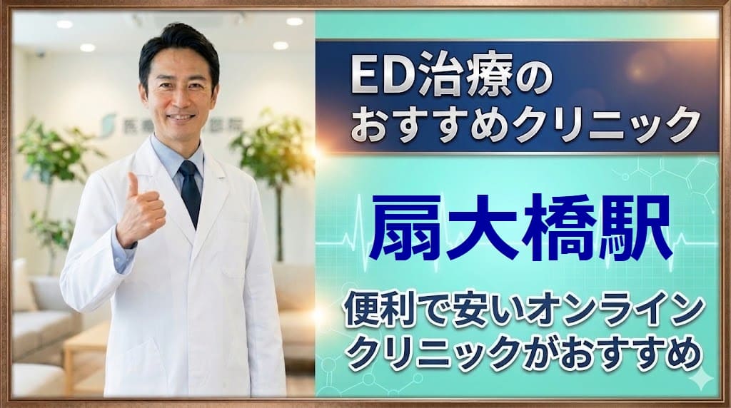 扇大橋駅のED治療クリニックおすすめ15選!後悔しない選び方【安い泌尿器科】